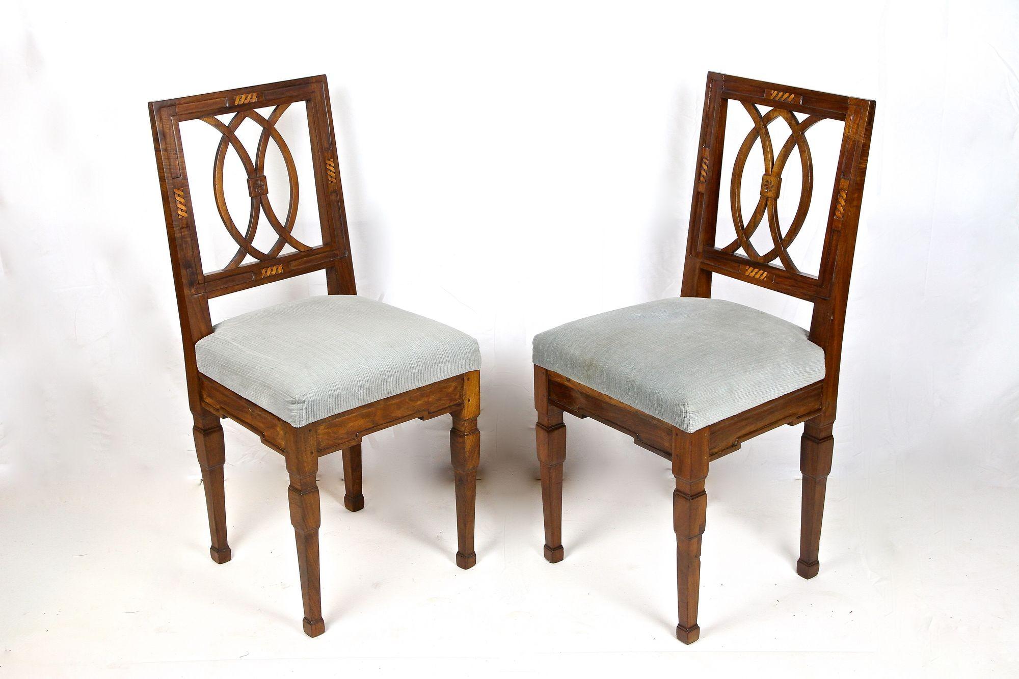 Pair of 18th Century Nutwood Chairs, Josephinism Period, Austria, Circa 1790 8