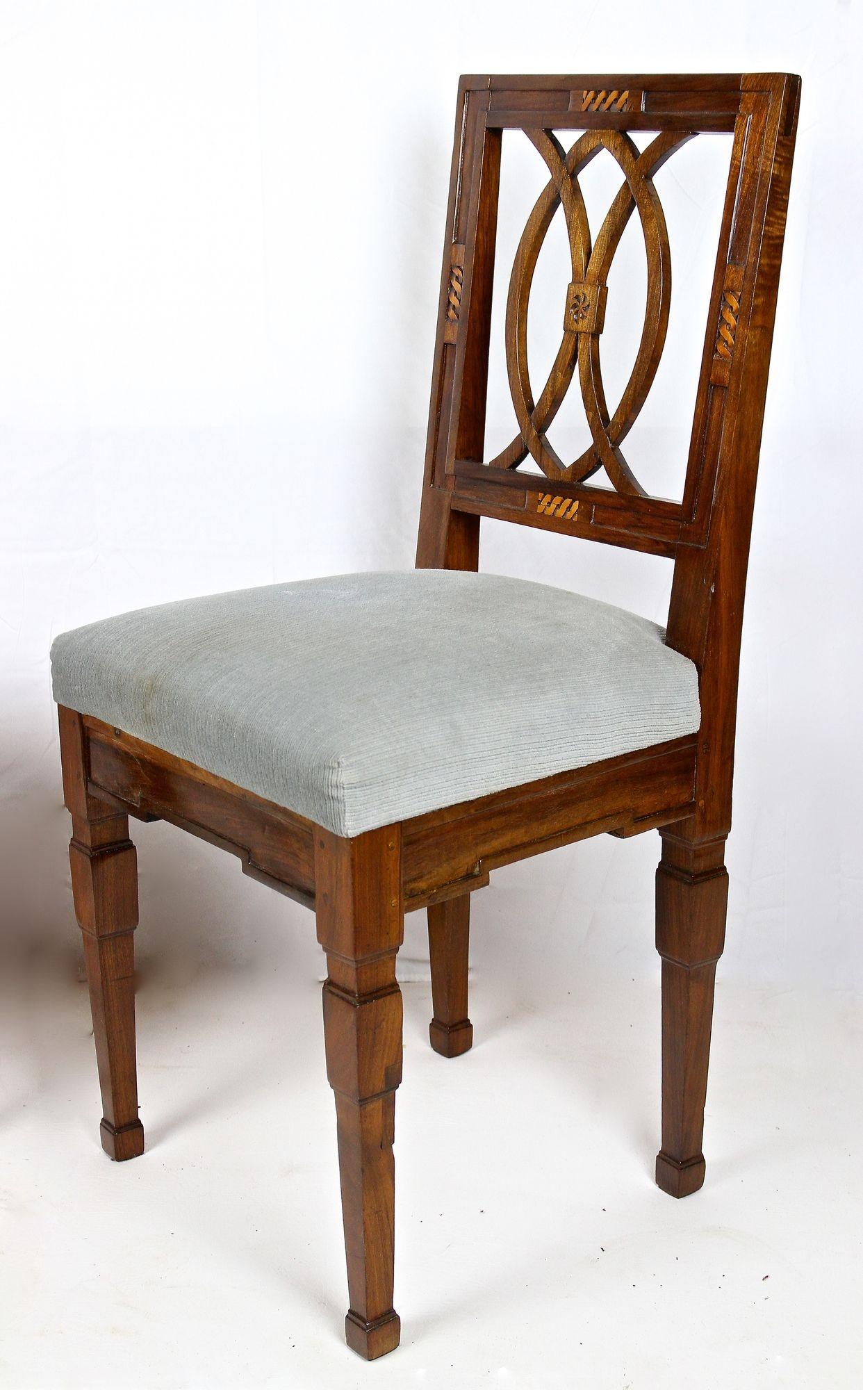 Pair of 18th Century Nutwood Chairs, Josephinism Period, Austria, Circa 1790 9