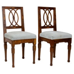 Pair of 18th Century Nutwood Chairs, Josephinism Period, Austria, Circa 1790