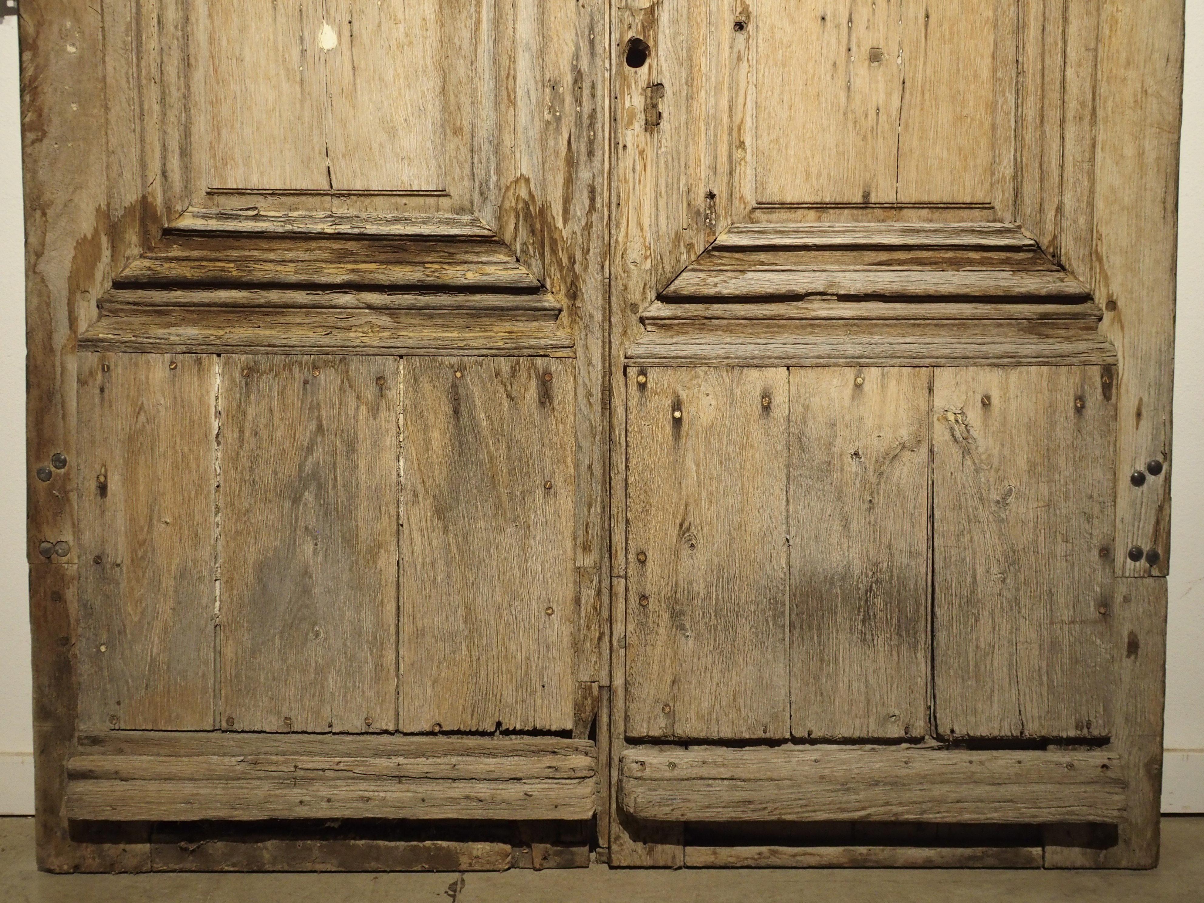 French Pair of 18th Century Oak Entry Doors from Troyes, France