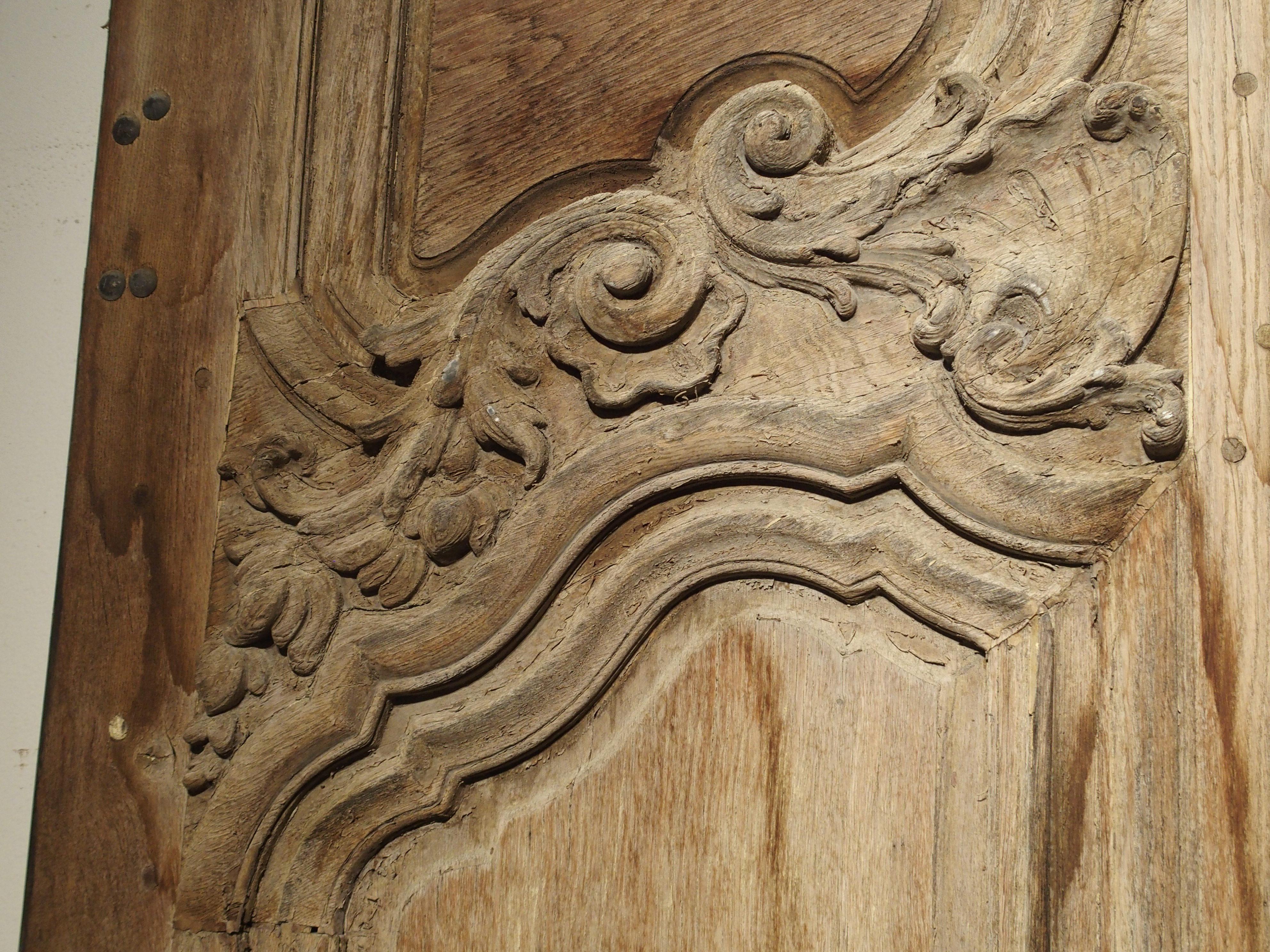 Pair of 18th Century Oak Entry Doors from Troyes, France 4