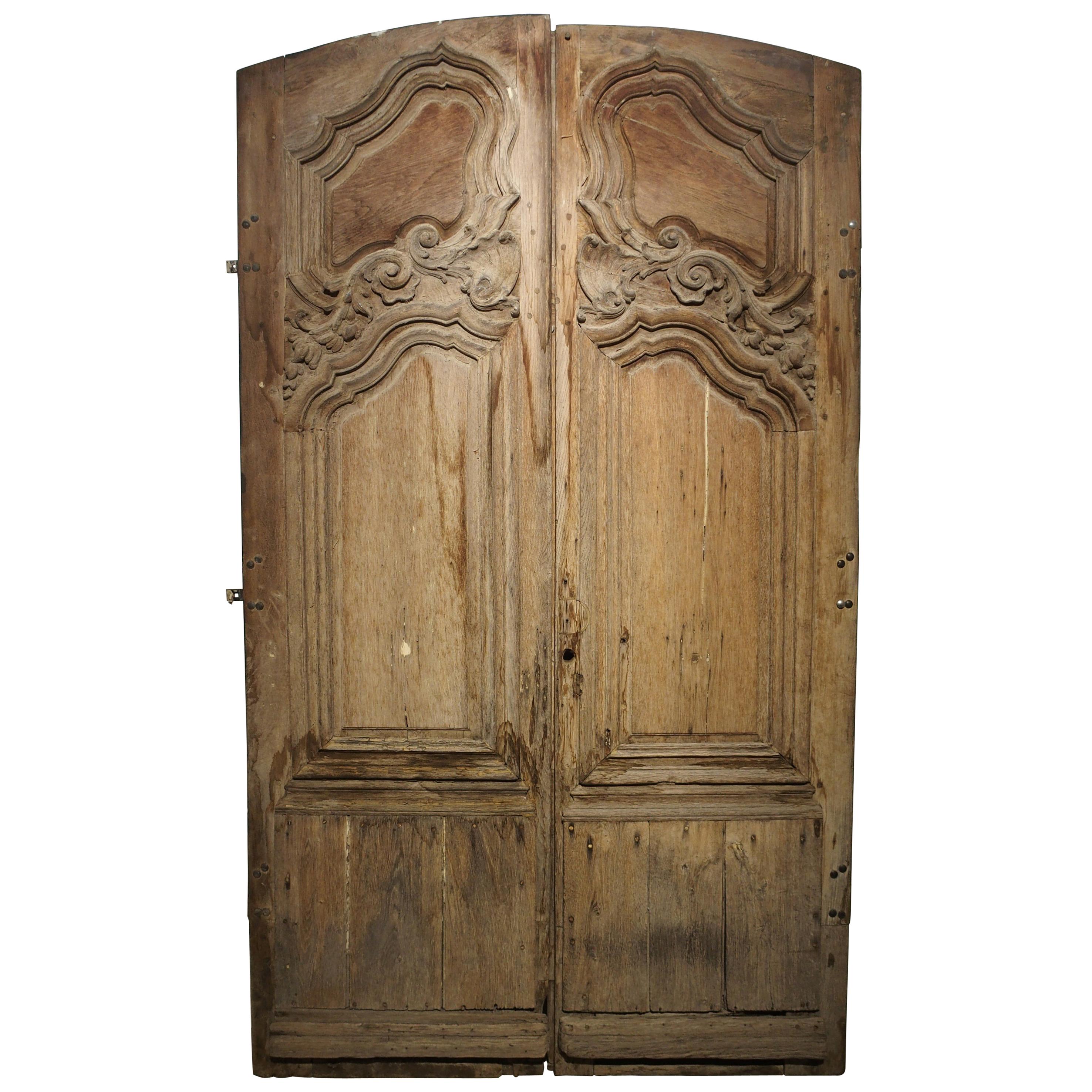 Pair of 18th Century Oak Entry Doors from Troyes, France