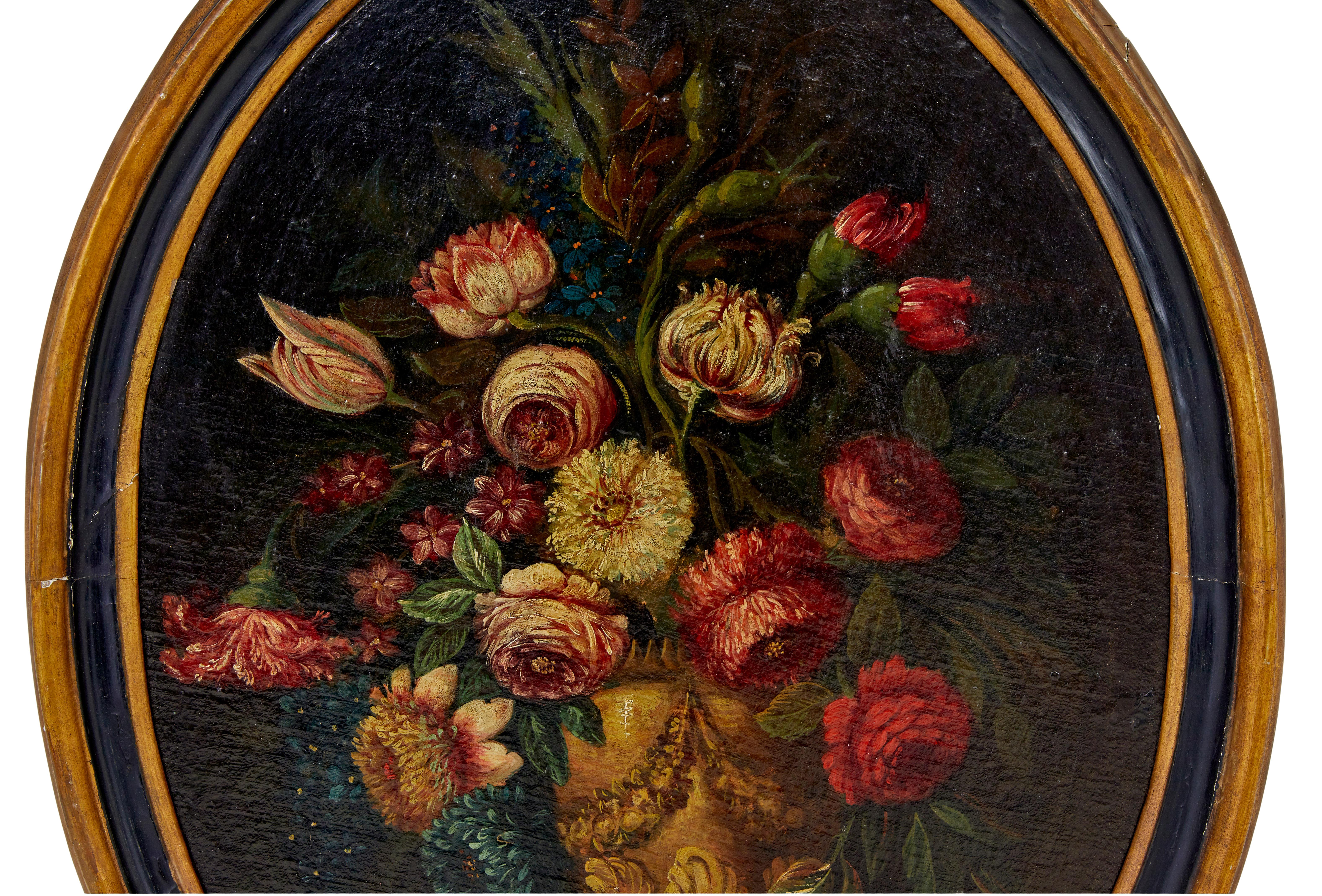 Bois Paire de peintures à l'huile du 18e siècle par Gasparo Lopez Nature morte en vente