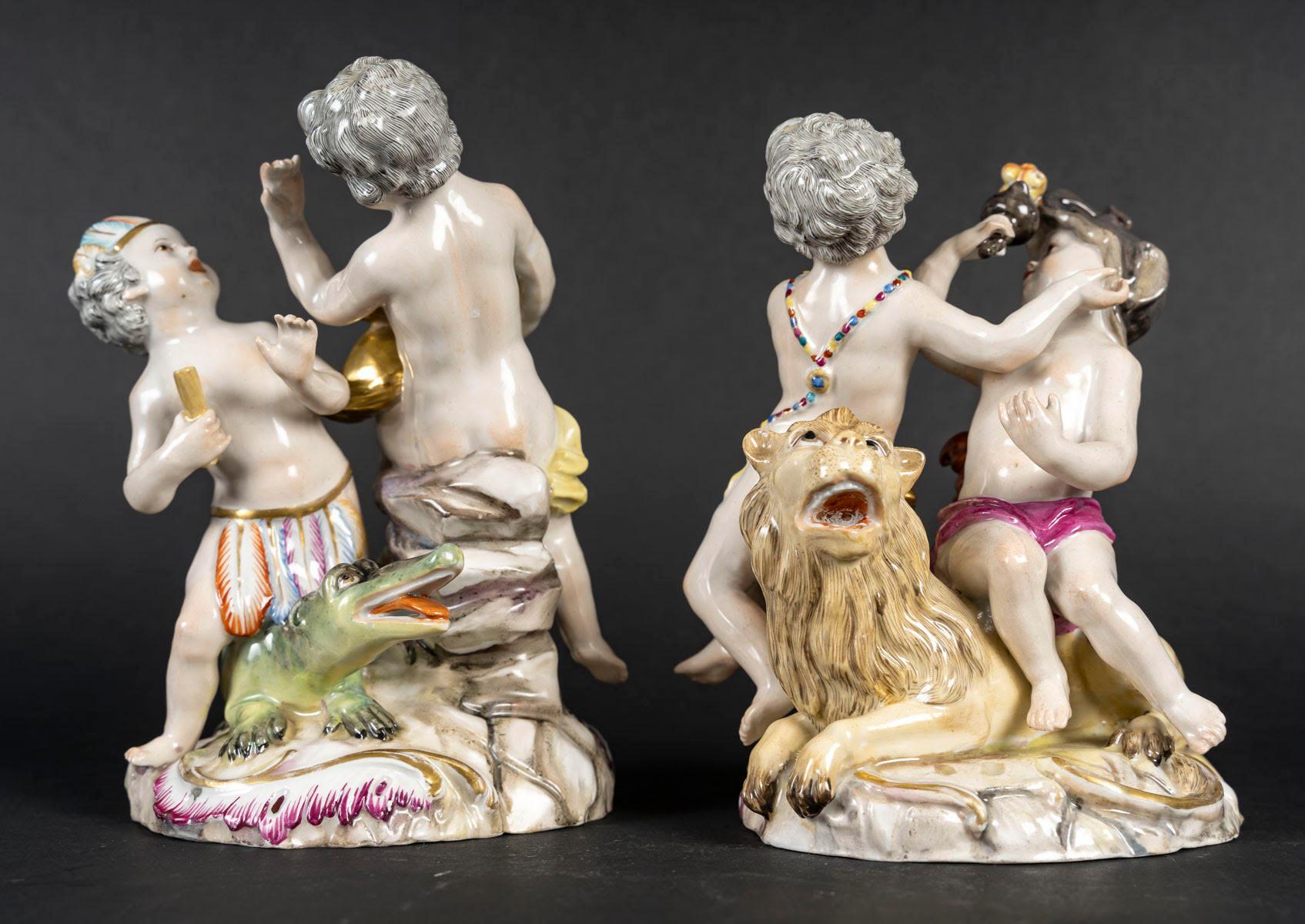 Tedesco Coppia di gruppi in porcellana di Meissen del XVIII secolo o dell'inizio del XIX secolo. in vendita