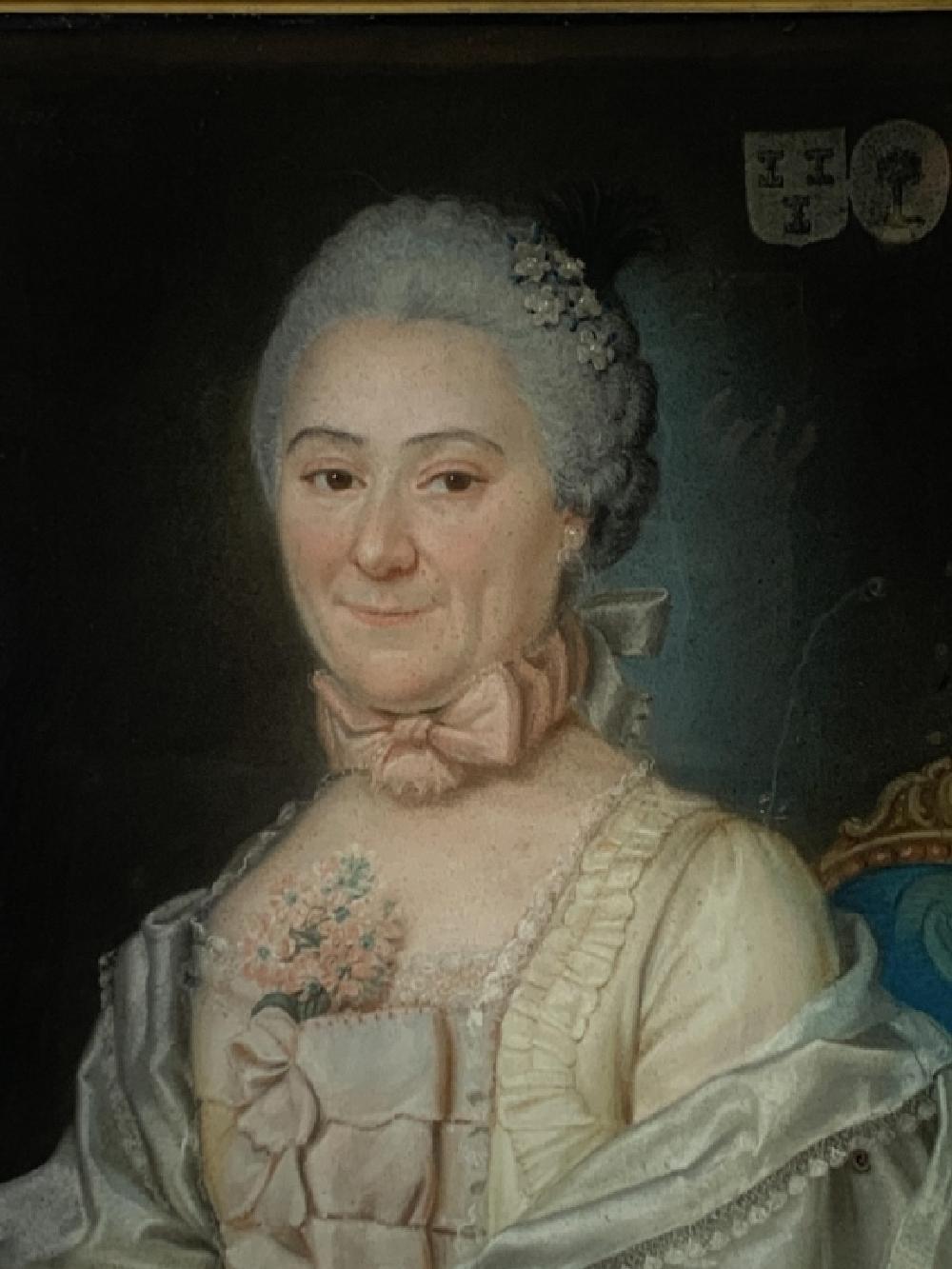 Français Paire de portraits d'aristocrates français au pastel du 18e siècle par Charles Noel en vente
