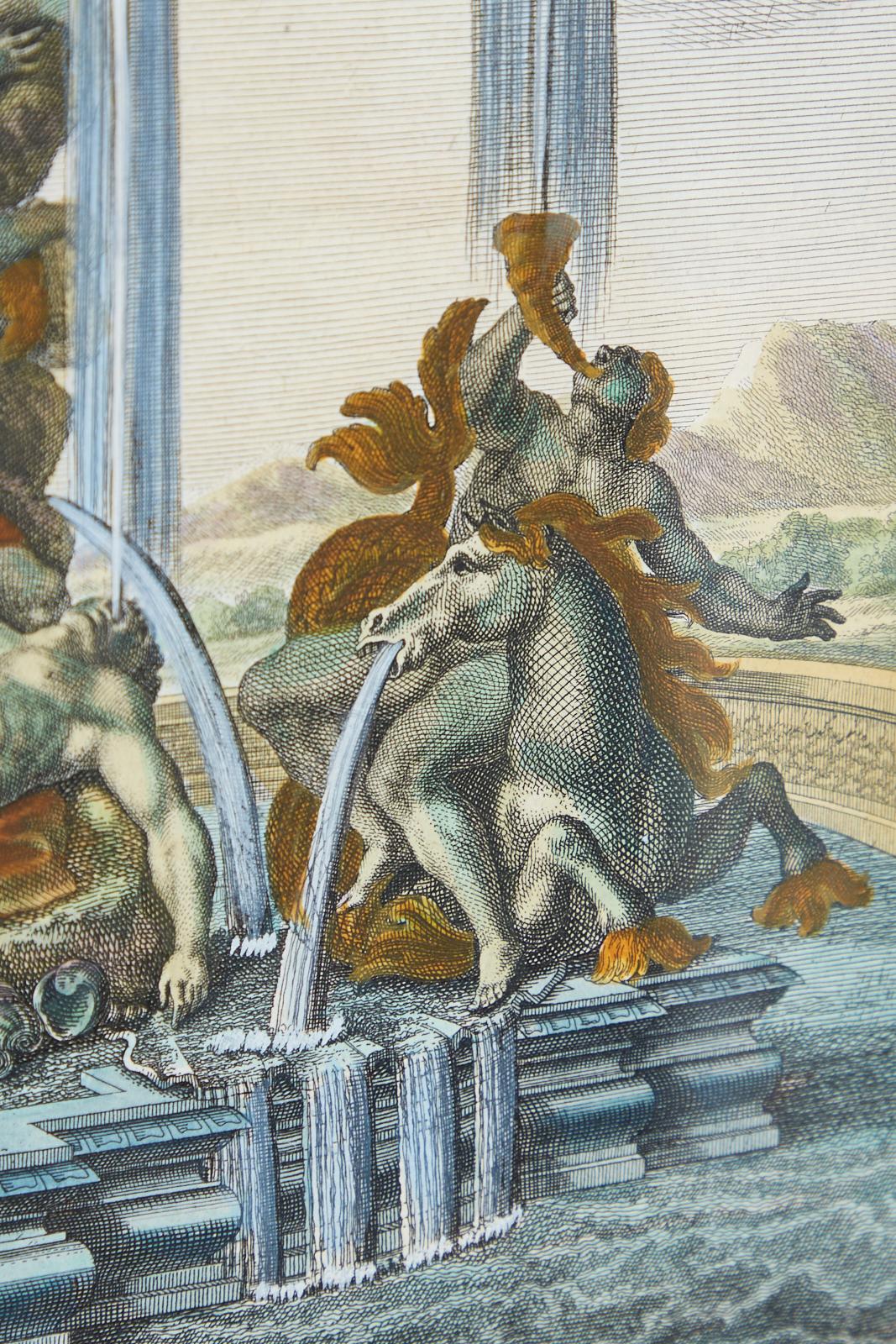 Paire de gravures de scènes de fontaine de Paul Decker du 18ème siècle en vente 7