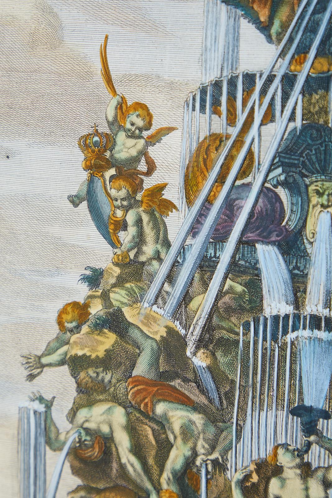 Paire de gravures de scènes de fontaine de Paul Decker du 18ème siècle en vente 8