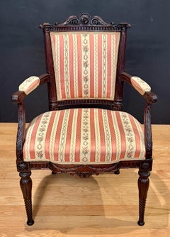 Pair Of 18th Century Period French Louis XVI Walnut Armchairs