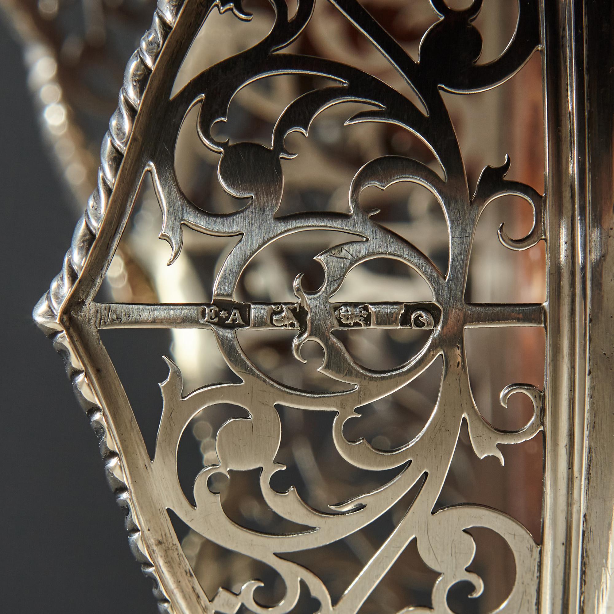 Pair of 18th Century Pierced Silver Wine Coasters 2