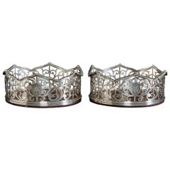 Pair of 18th Century Pierced Silver Wine Coasters