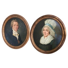 Pair of 18th Century Portraits, French
