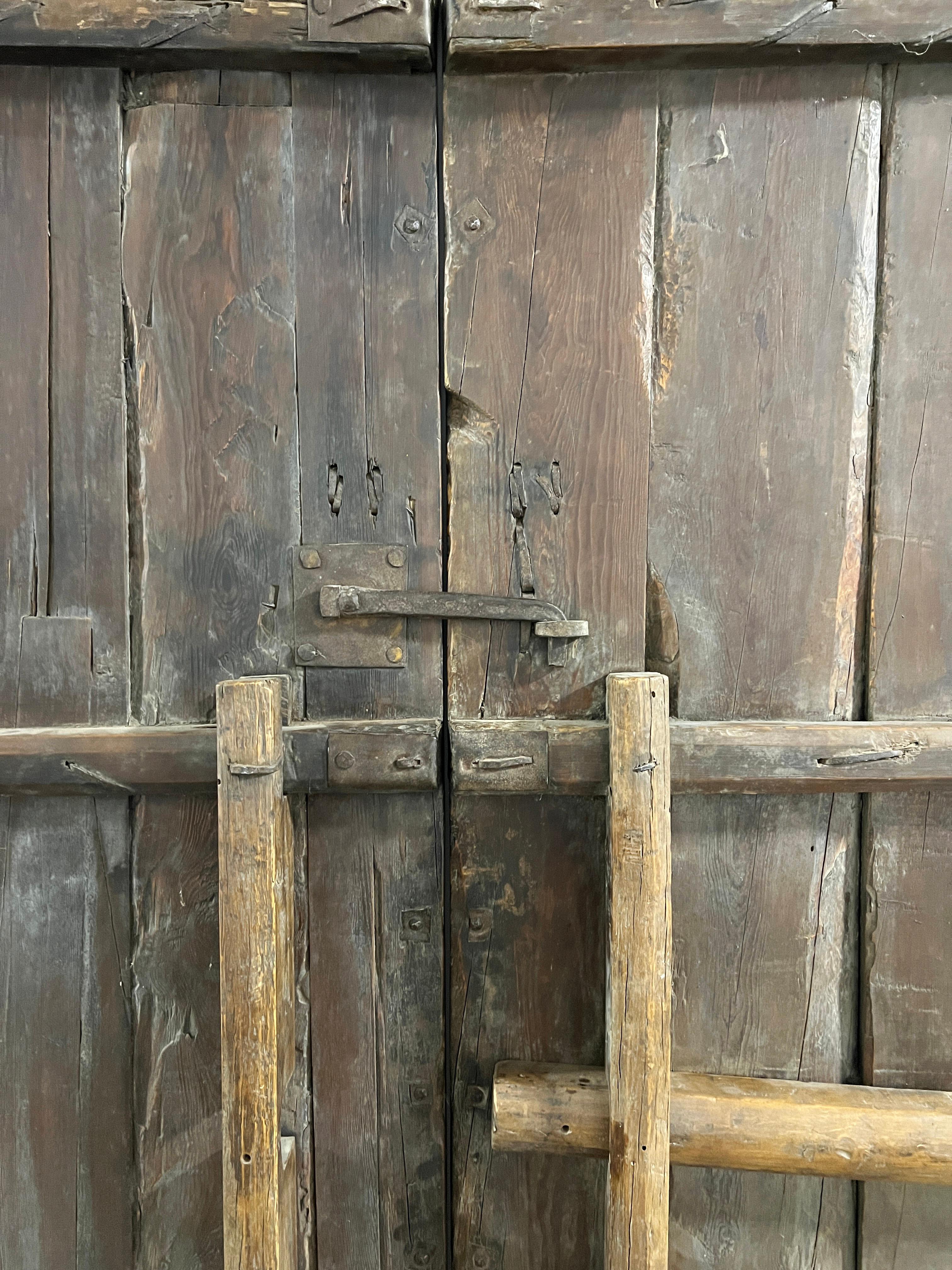 Paire de portes de cour chinoises de la dynastie Qing du 18e siècle en vente 8