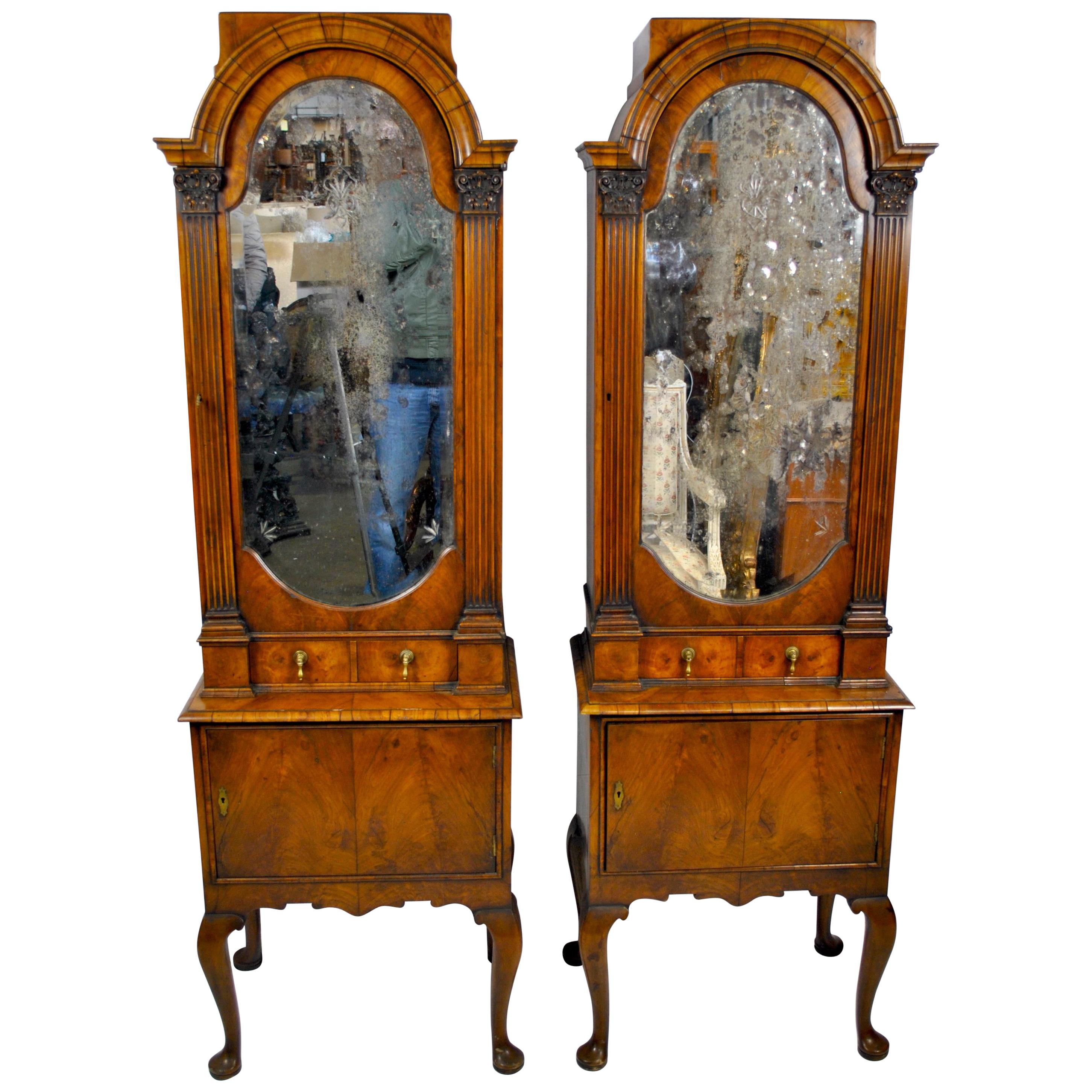 Pair of 18th Century Queen Anne English Cabinets, 1712 For Sale