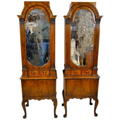 Antique Pair of 18th Century Queen Anne English Cabinets, 1712