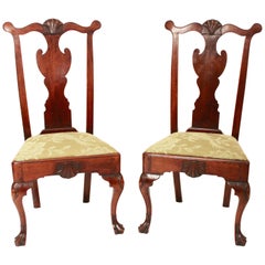 Antique Pair of 18th Century Queen Anne Side Chairs