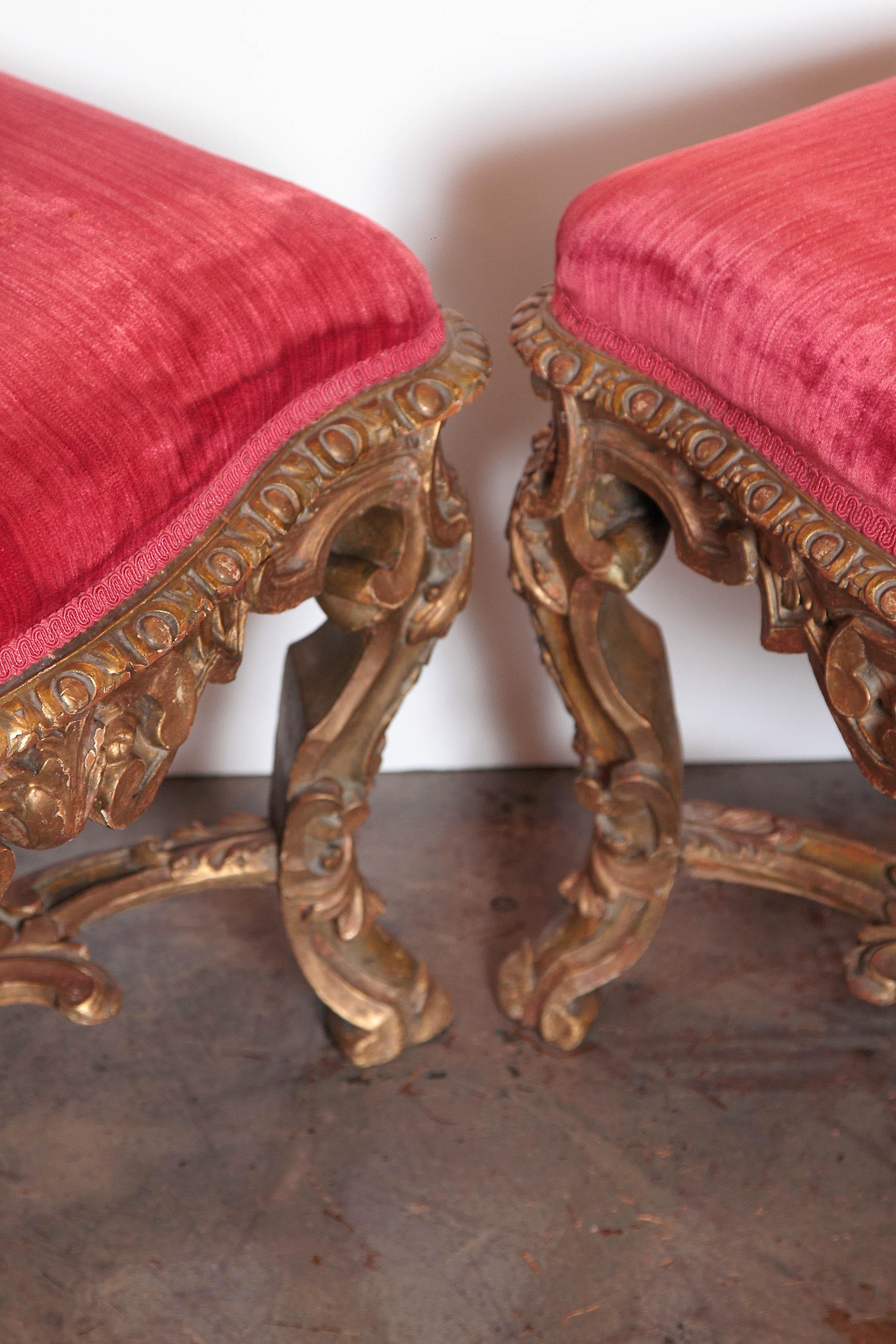 Pair of 18th Century Regence Carved and Gilt Benches 6