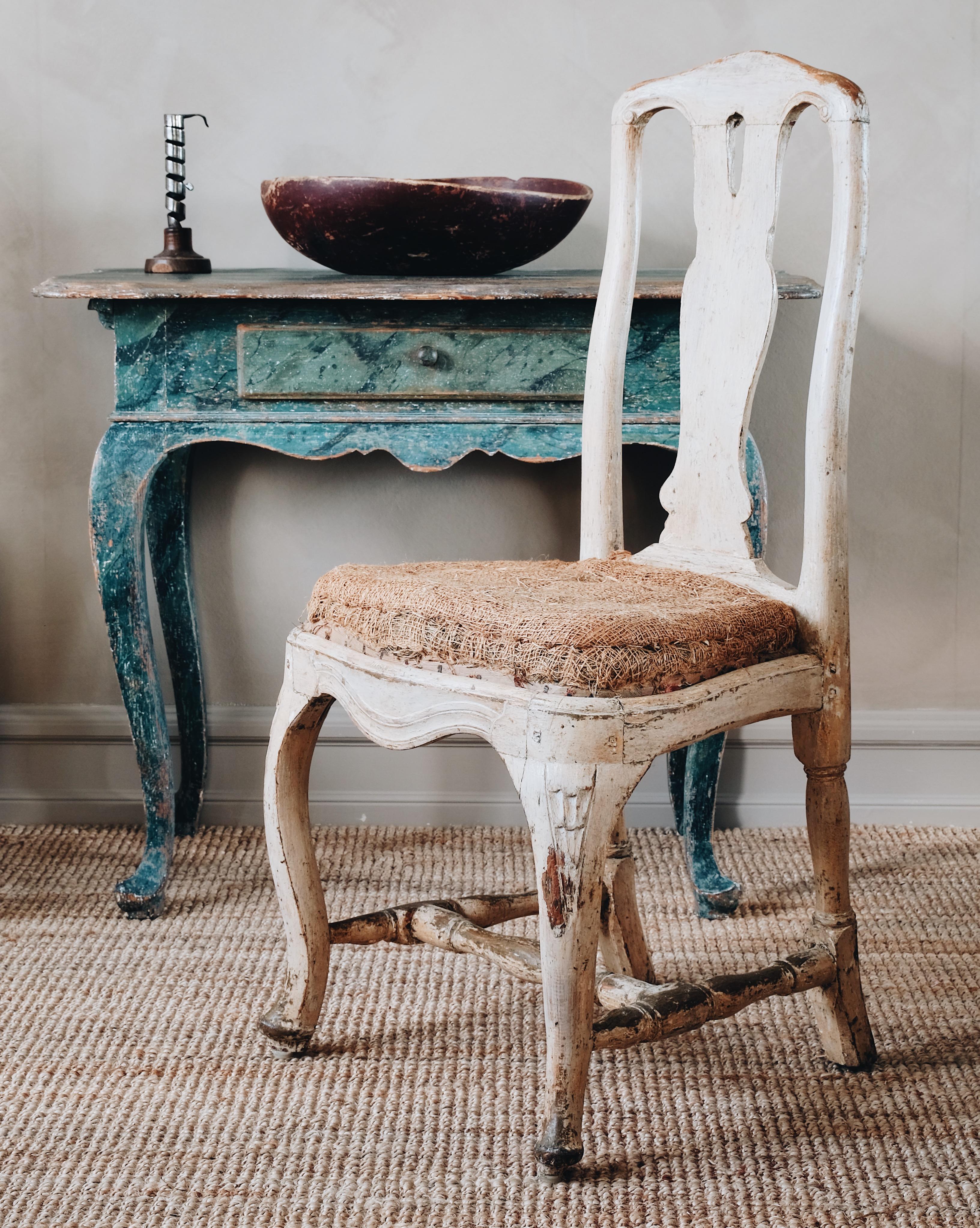 Swedish Pair of 18th Century Rococo Chairs.