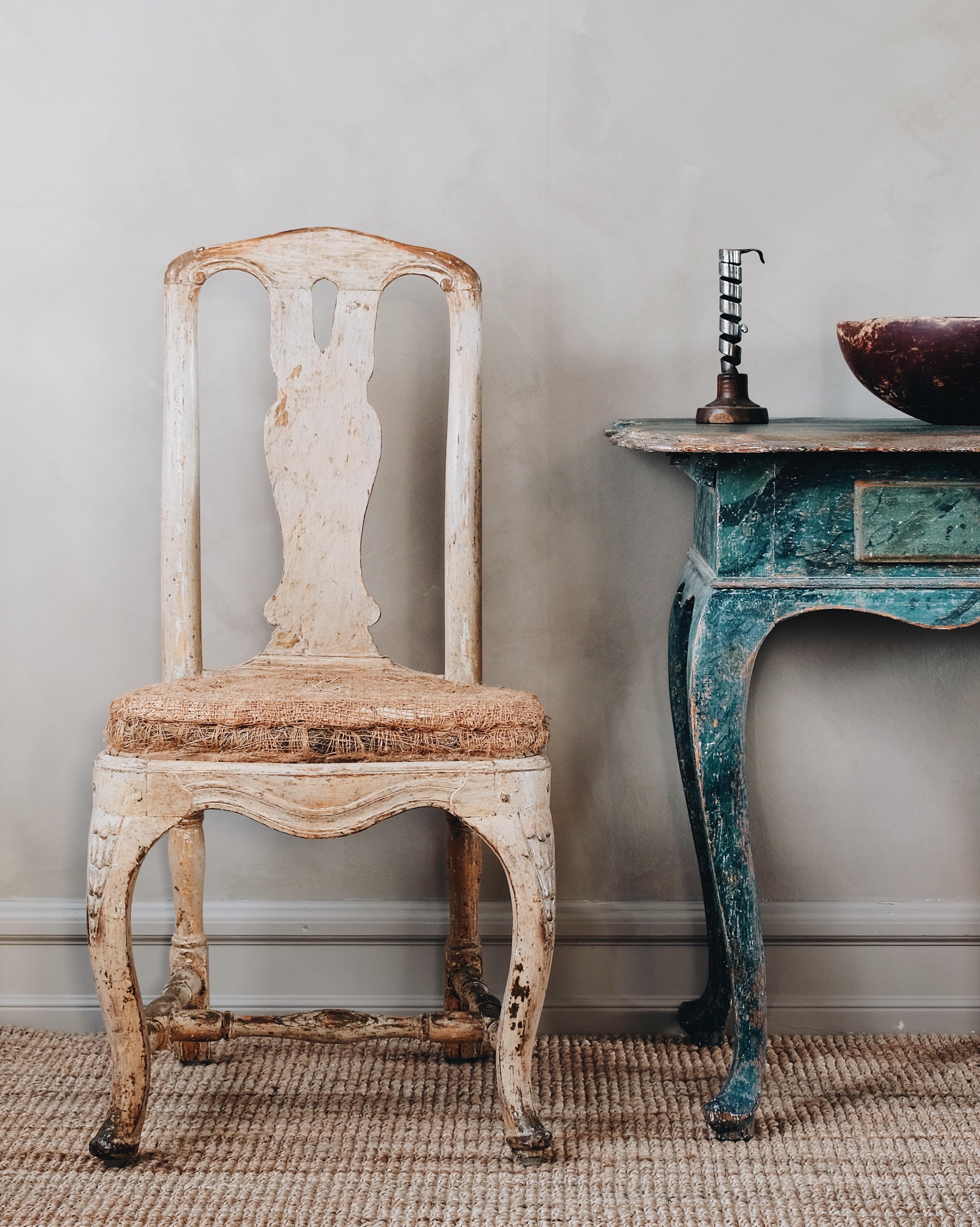 Hand-Carved Pair of 18th Century Rococo Chairs.