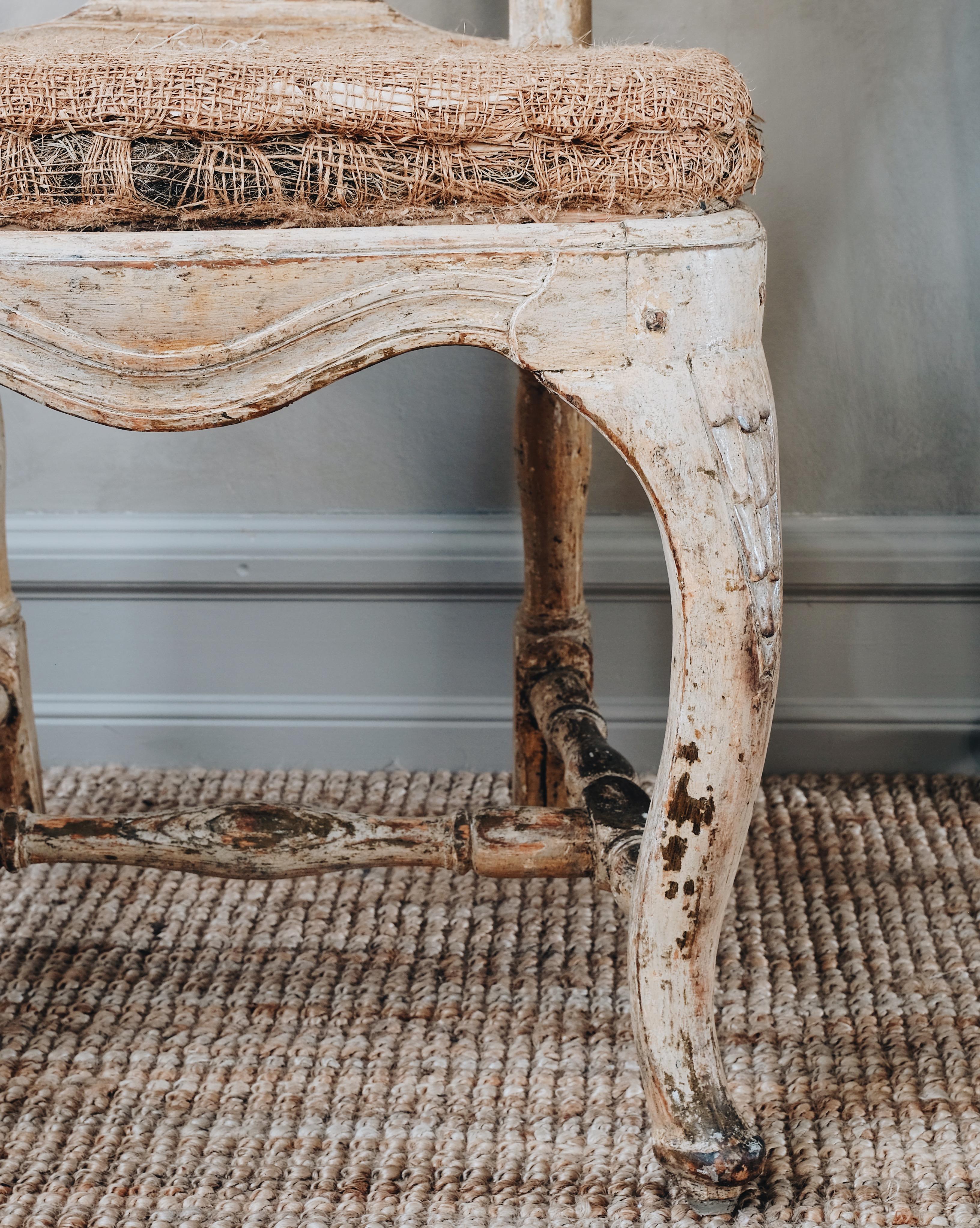 Wood Pair of 18th Century Rococo Chairs.