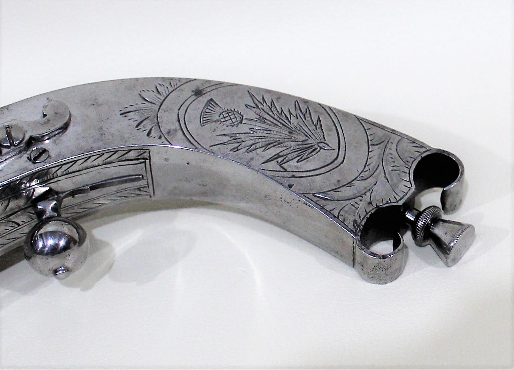 Pair of 18th Century Scottish Highland Steel Flintlock Pistols by Macleod 3