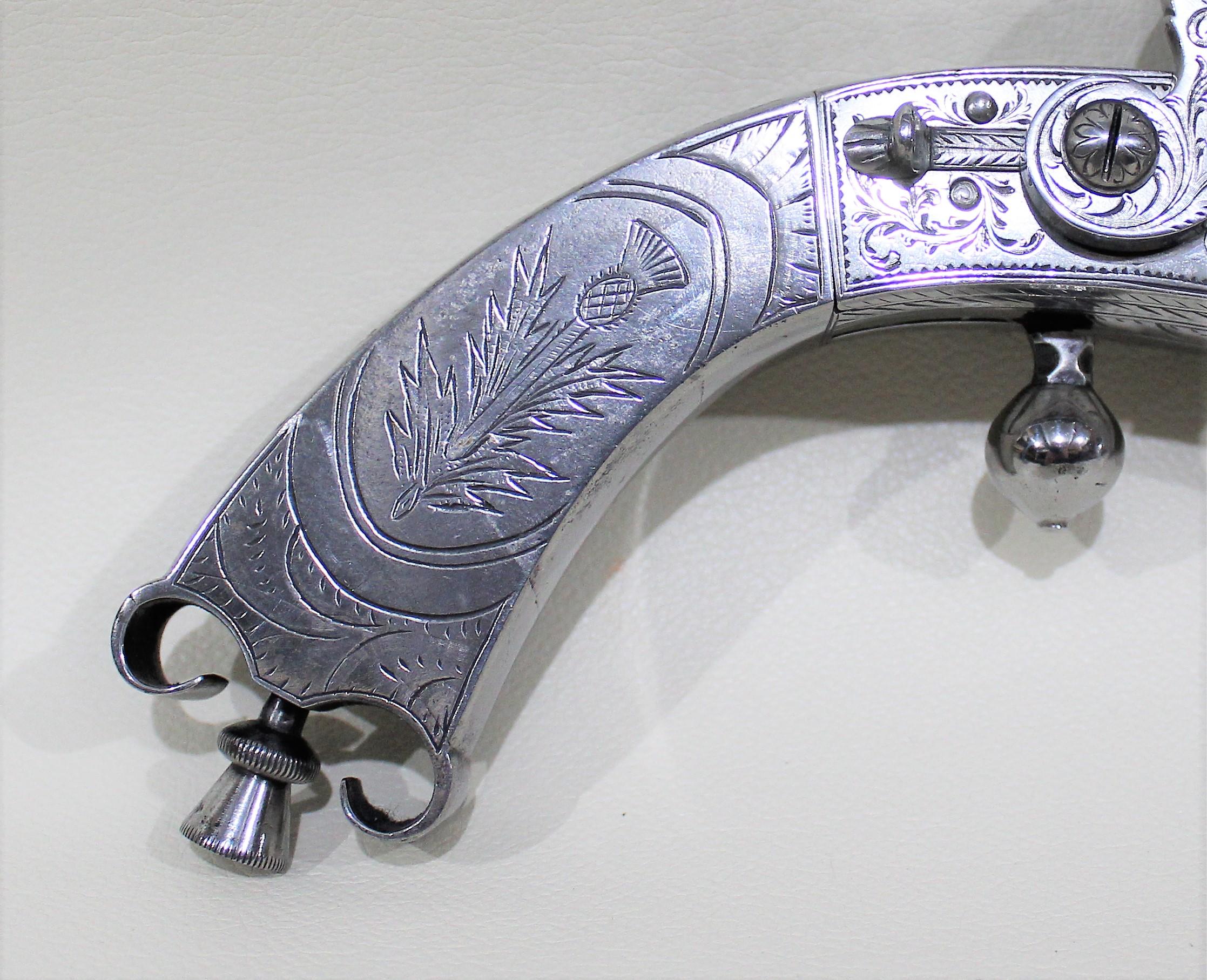 18th Century and Earlier Pair of 18th Century Scottish Highland Steel Flintlock Pistols by Macleod