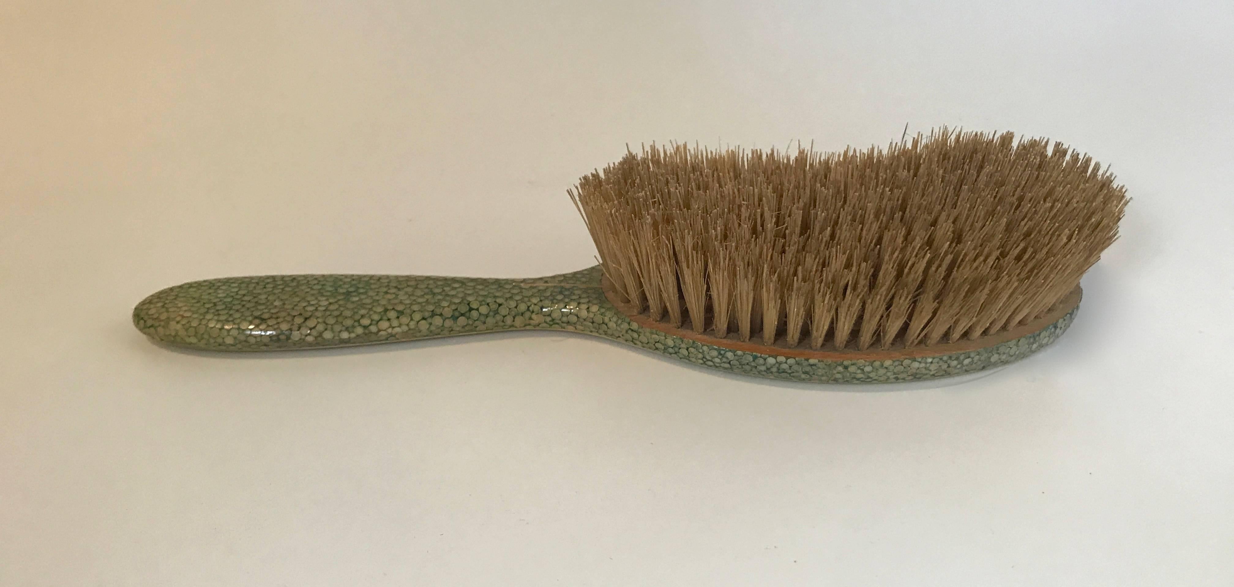 English Pair of 18th Century Shagreen Handled Hair Brushes For Sale