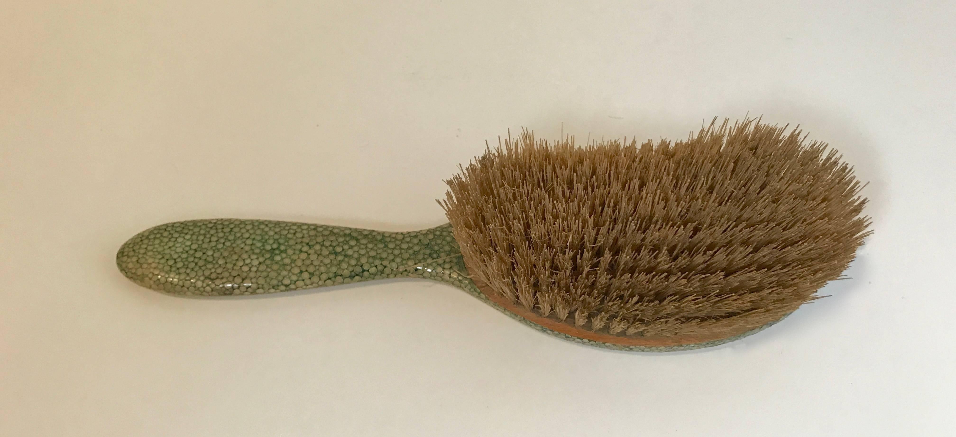 Pair of 18th Century Shagreen Handled Hair Brushes In Good Condition For Sale In Nashville, TN