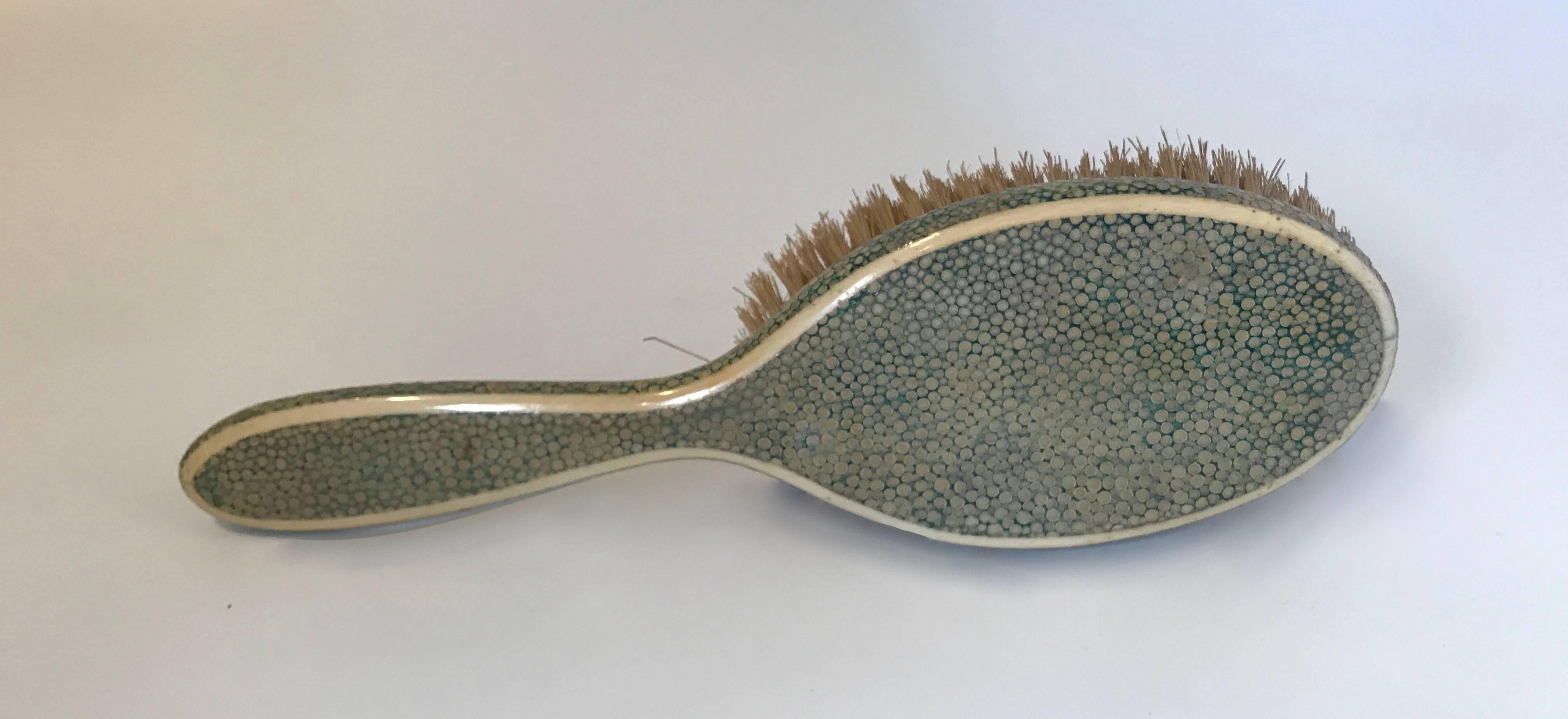 18th Century and Earlier Pair of 18th Century Shagreen Handled Hair Brushes For Sale