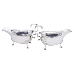 Pair of 18th Century Silver Sauce Boats by Hester Bateman
