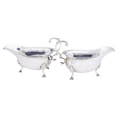 Pair of 18th century silver sauce boats by Hester Bateman