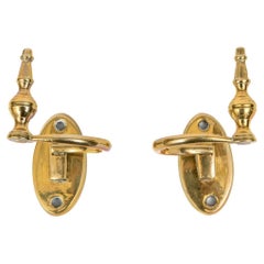 Pair Of 18th Century Solid Brass Jamb Hooks