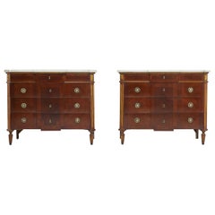 Pair of 18th Century Spanish Commodes with Marble Tops