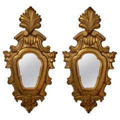 Pair of 18th Century Spanish Giltwood Cornucopia Wall Mirrors