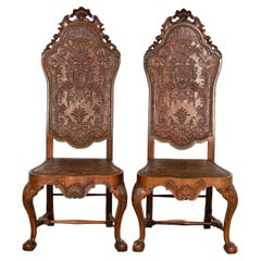 Antique Pair of 18th Century Spanish Side Chairs