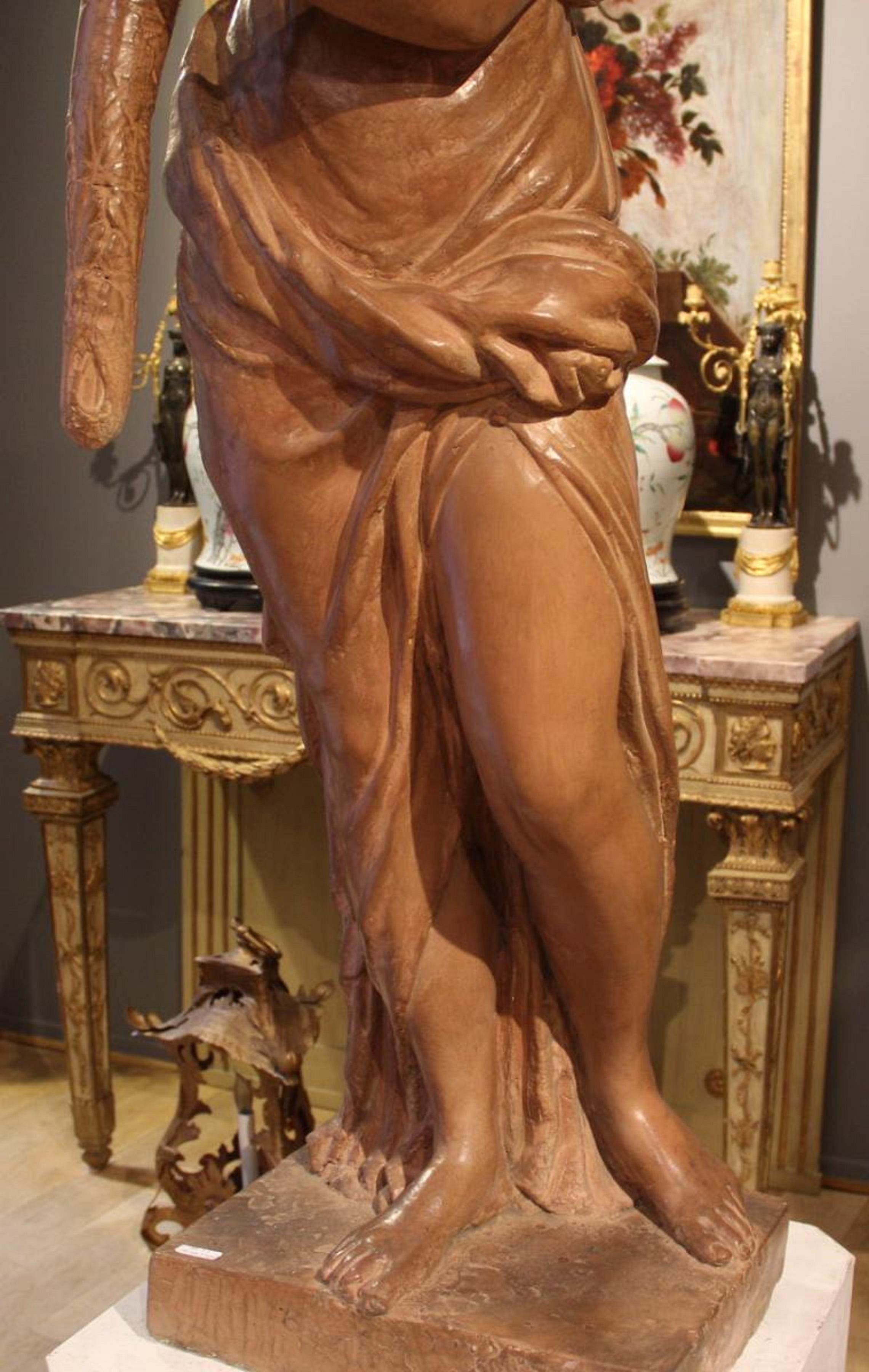 Pair of 18th Century Statues In Excellent Condition For Sale In TOULOUSE, FR