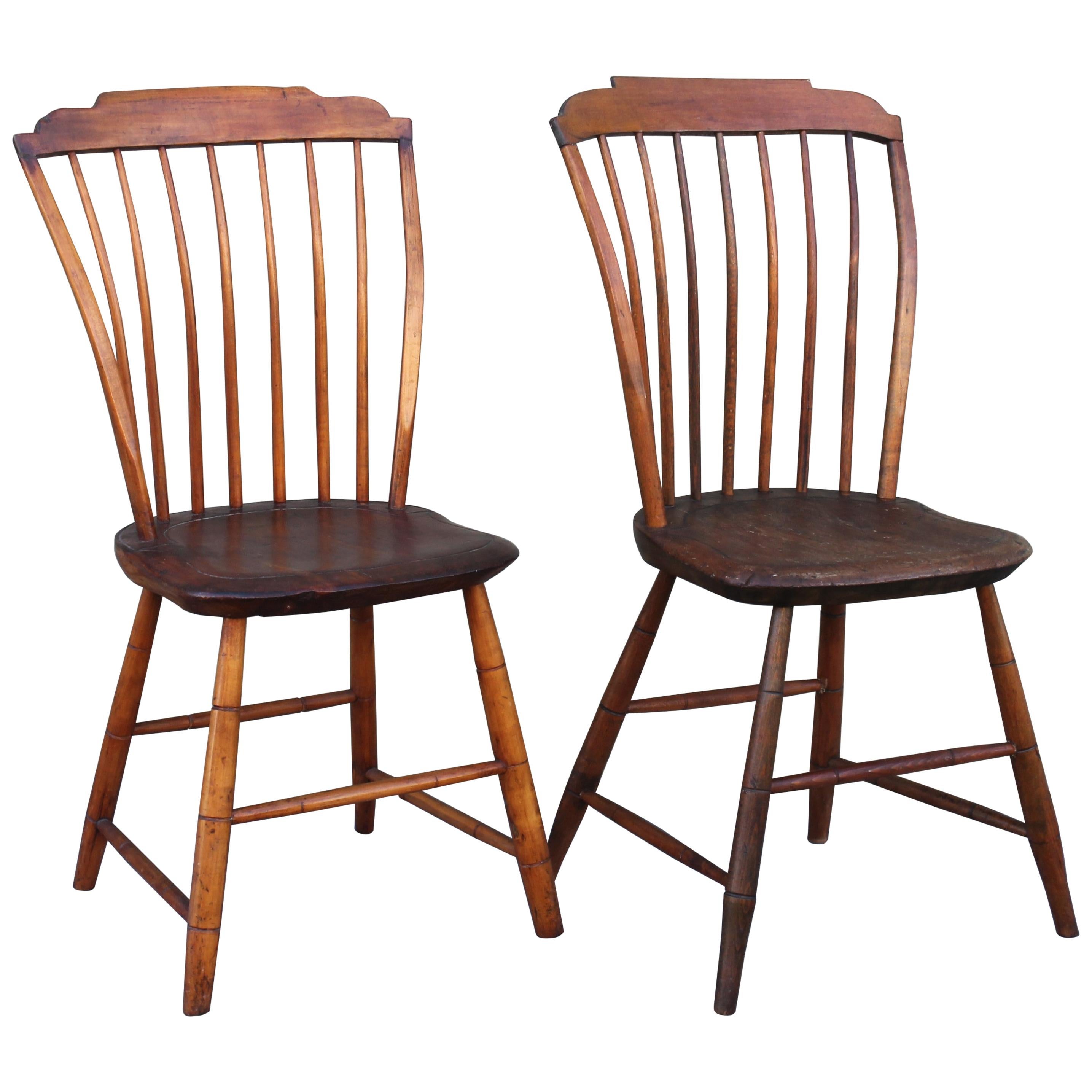 Pair of 18th Century Step Down Windsor Chairs