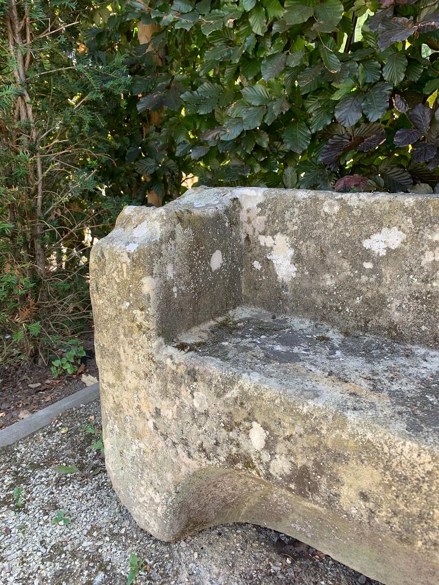 Hand-Carved Pair of 18th Century Stone Garden Benches