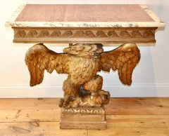 Pair of 18th Century Stripped Pine Eagle Console Tables, Manner of William Kent