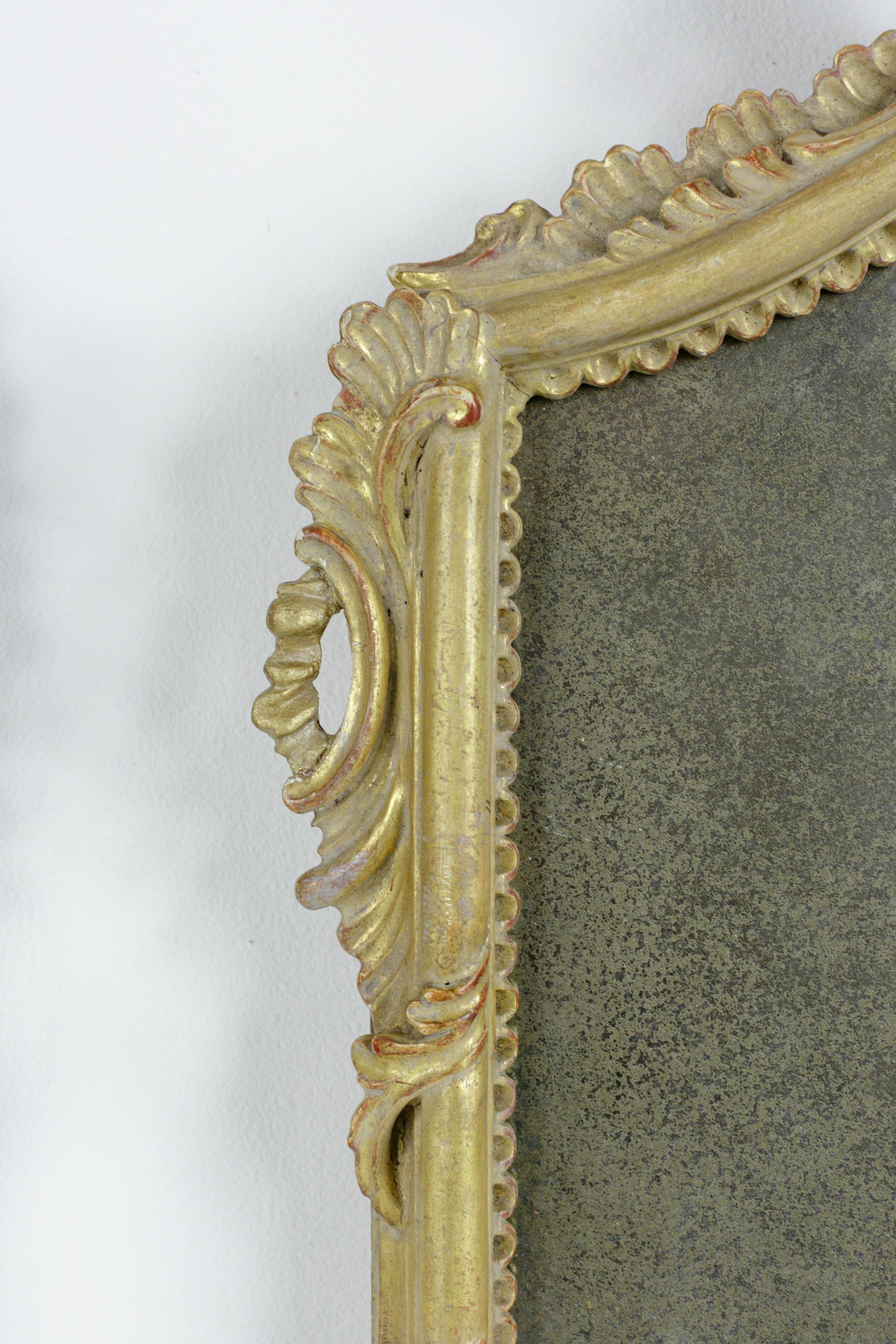 Paire de miroirs à encadrement doré, style XVIIIe siècle, avec verre renard en vente 4