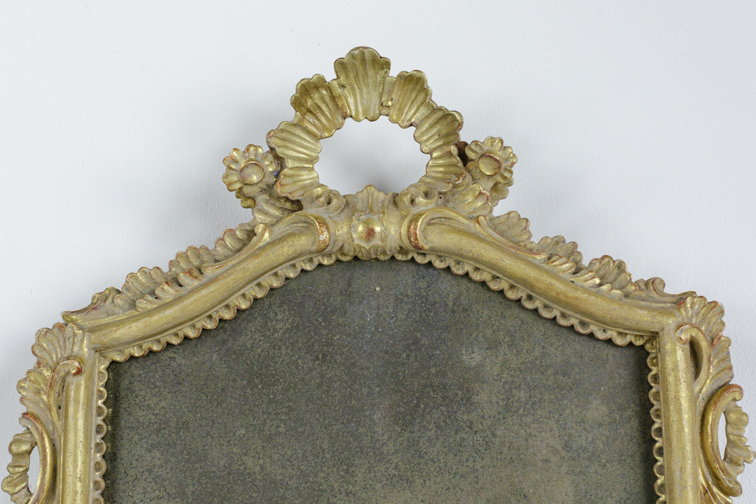 Paire de miroirs à encadrement doré, style XVIIIe siècle, avec verre renard en vente 3