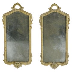 Pair of 18th Century Style Gilt Framed Mirrors with Foxed Glass