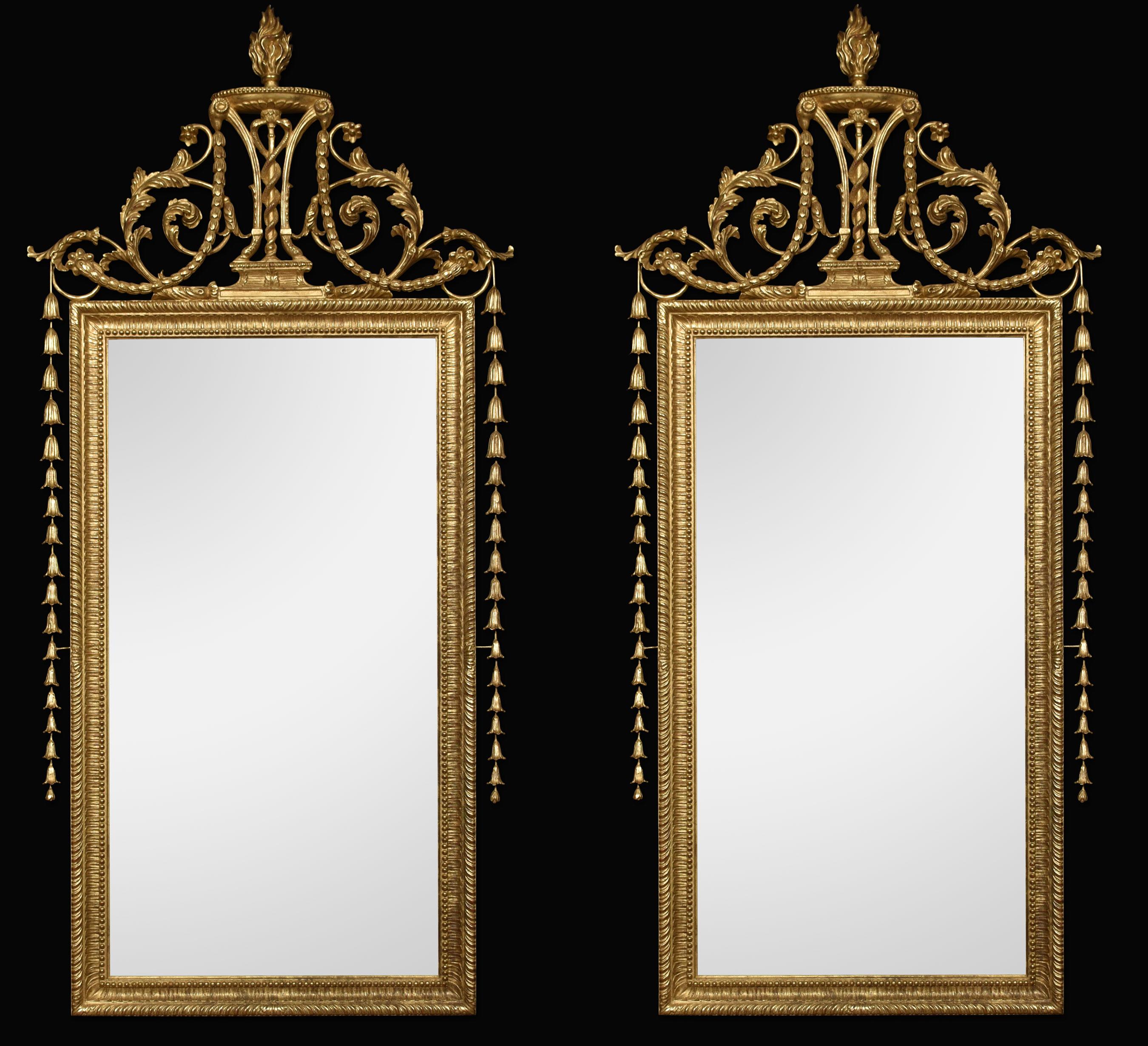Pair of 18th Century-Style Giltwood Wall Mirrors 1