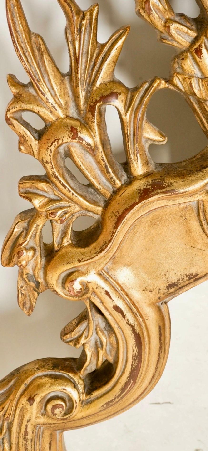 Pair of 18th-Century Style Italian Giltwood Rococo Mirrors, circa 1960's For Sale 3