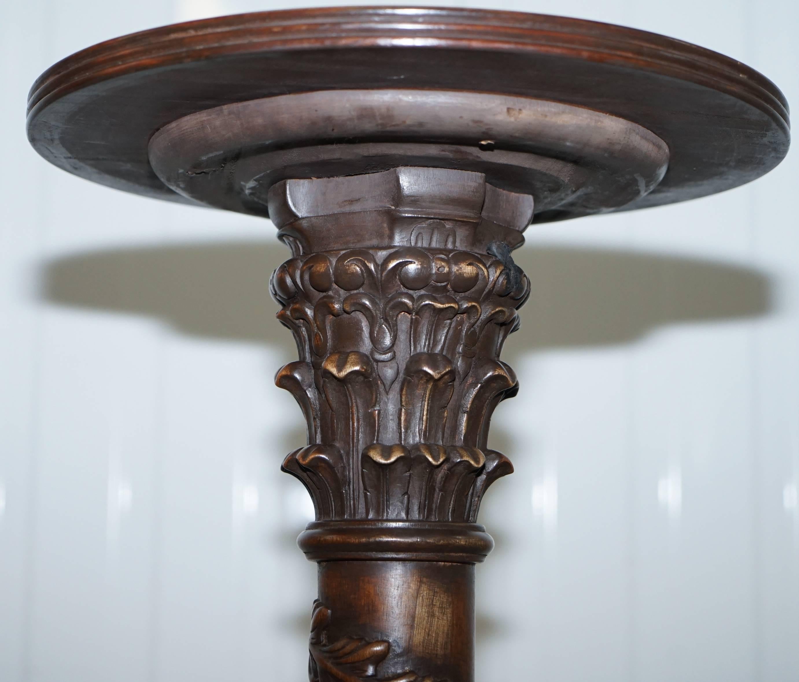 Pair of 18th Century Style Mahogany Jardiniere Display Stands Hand-Carved 7