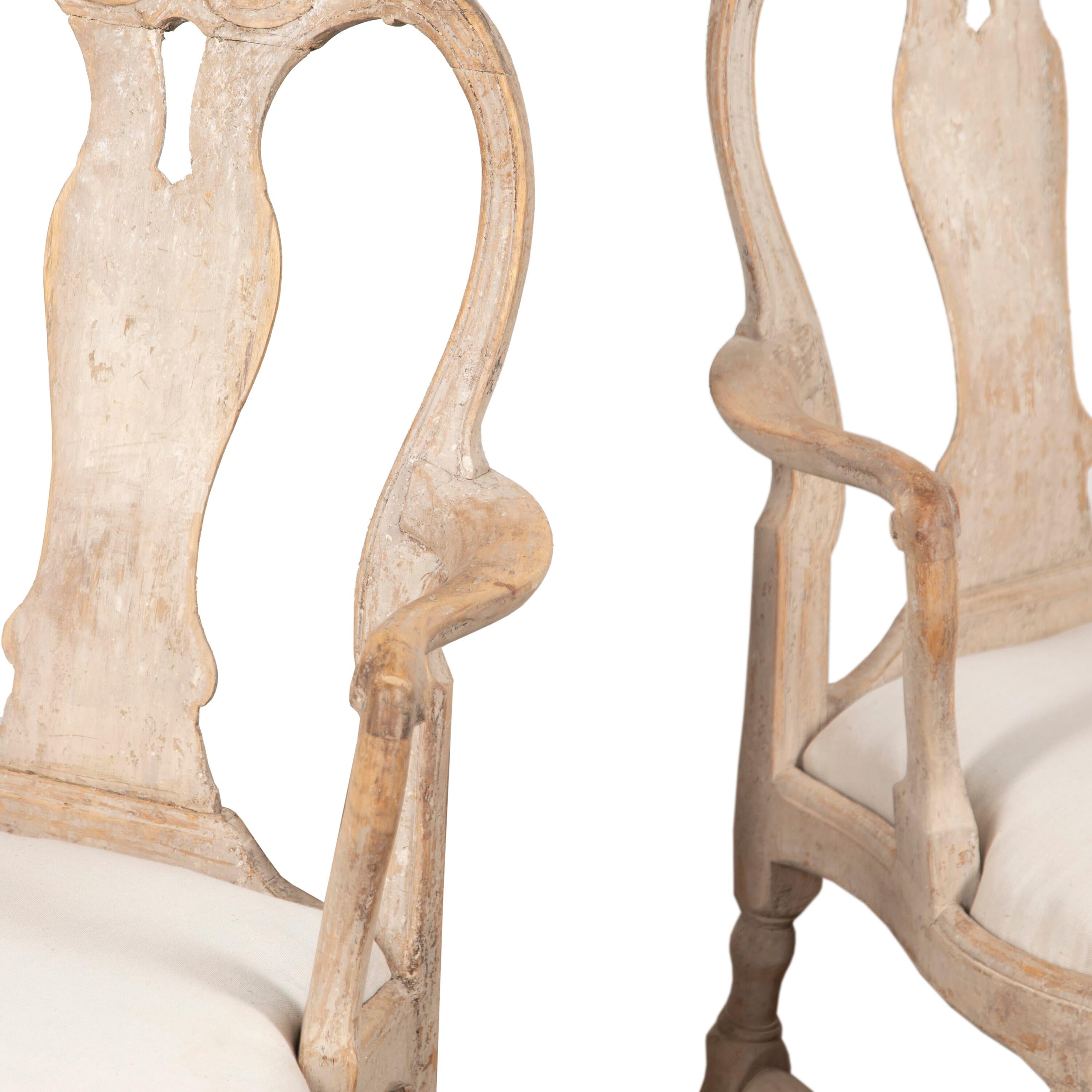 Lin Paire de fauteuils suédois du 18e siècle en vente