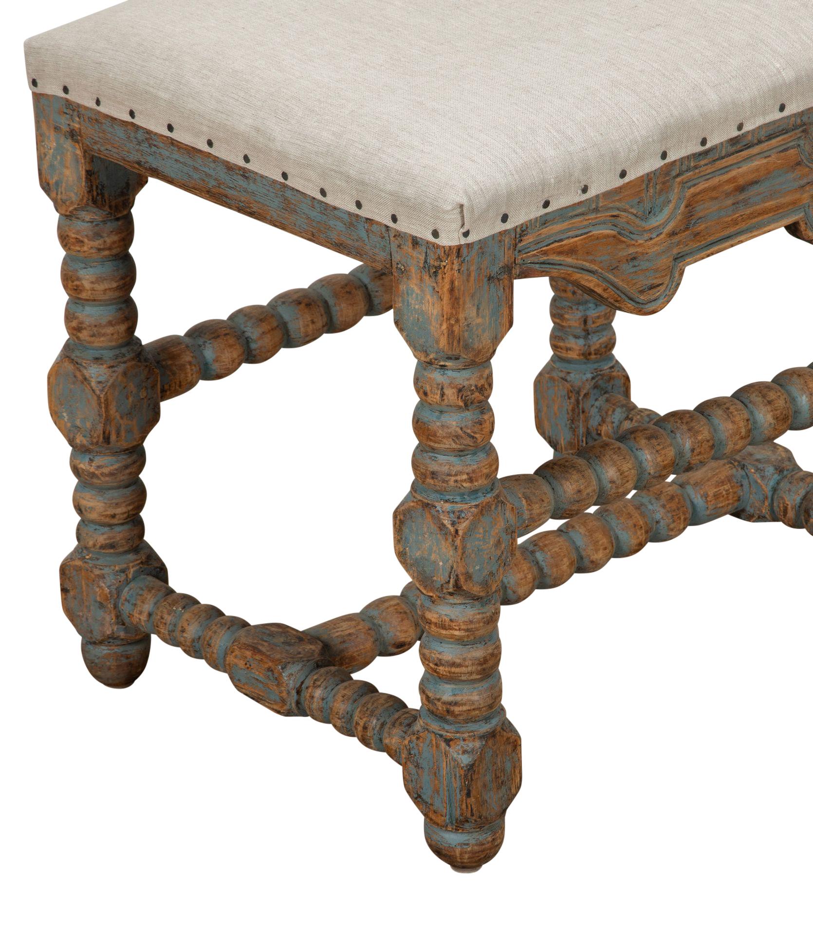 Pair of 18th Century Swedish Baroque Bobbin Frame Stools In Good Condition In Tetbury, Gloucestershire