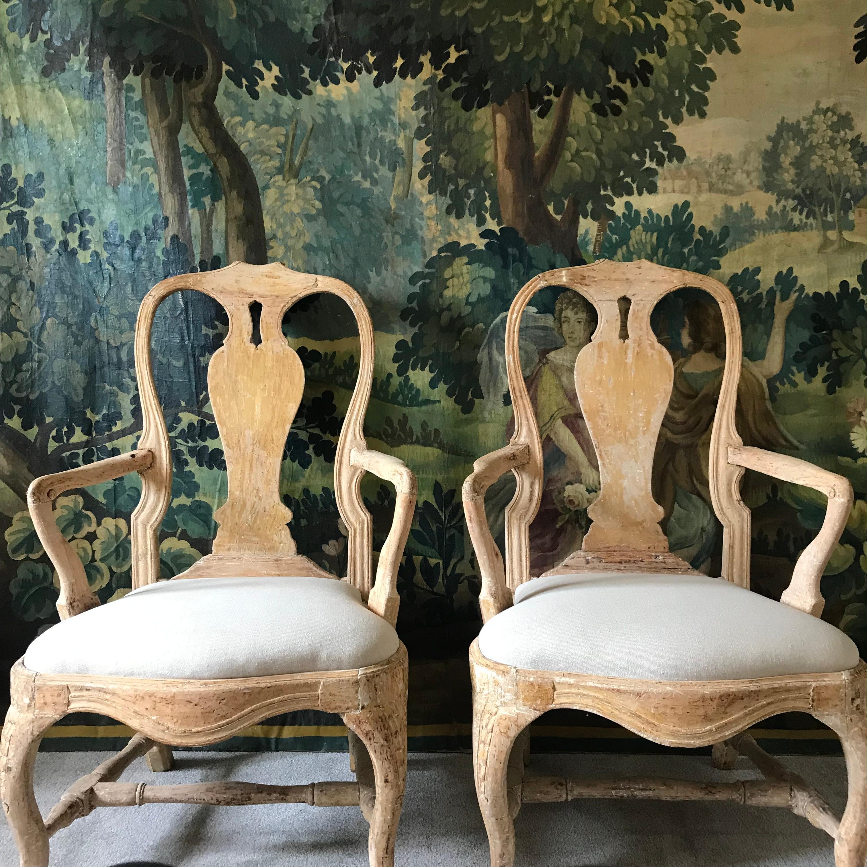 Pair of 18th Century Swedish Chairs For Sale 4