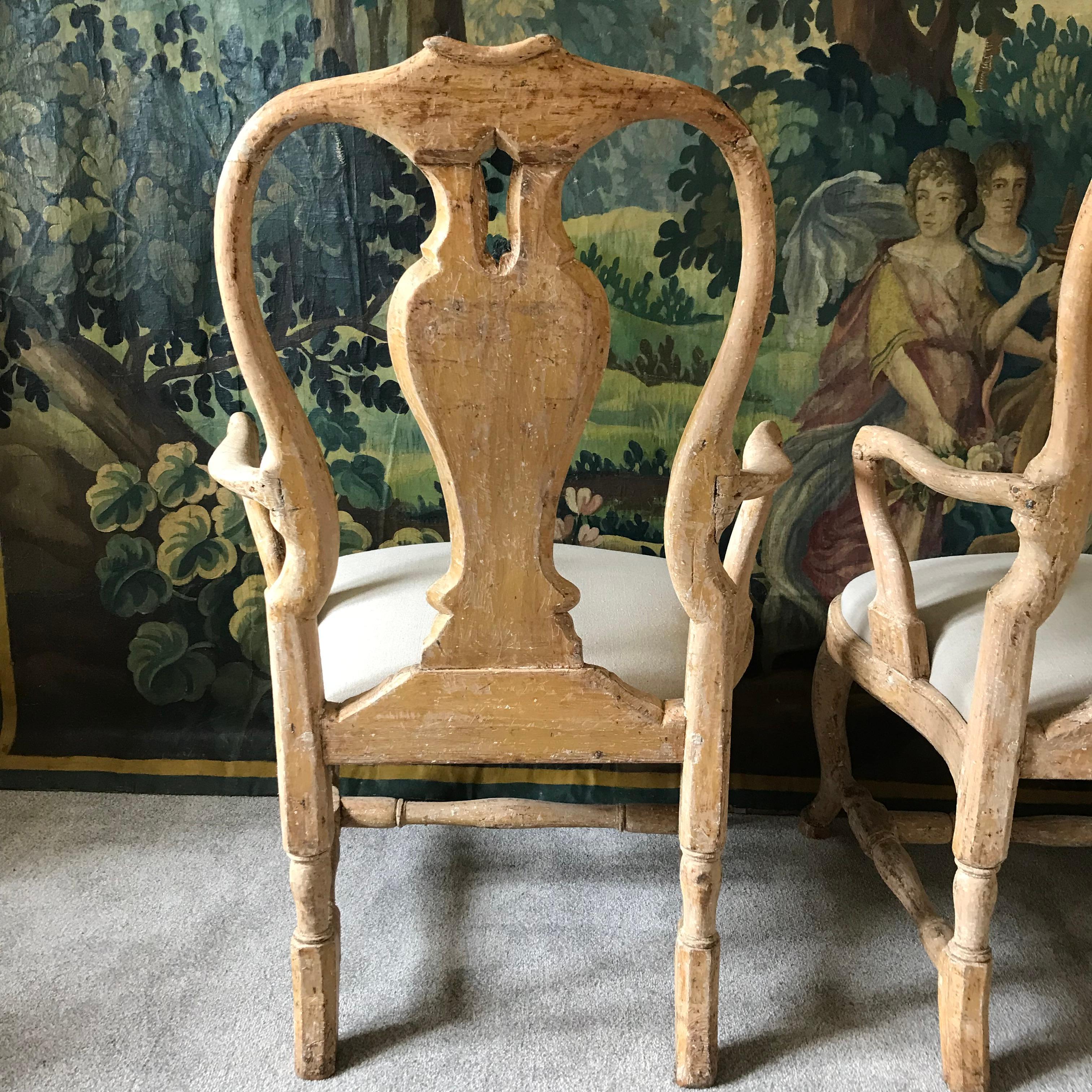 Pair of 18th Century Swedish Chairs For Sale 7