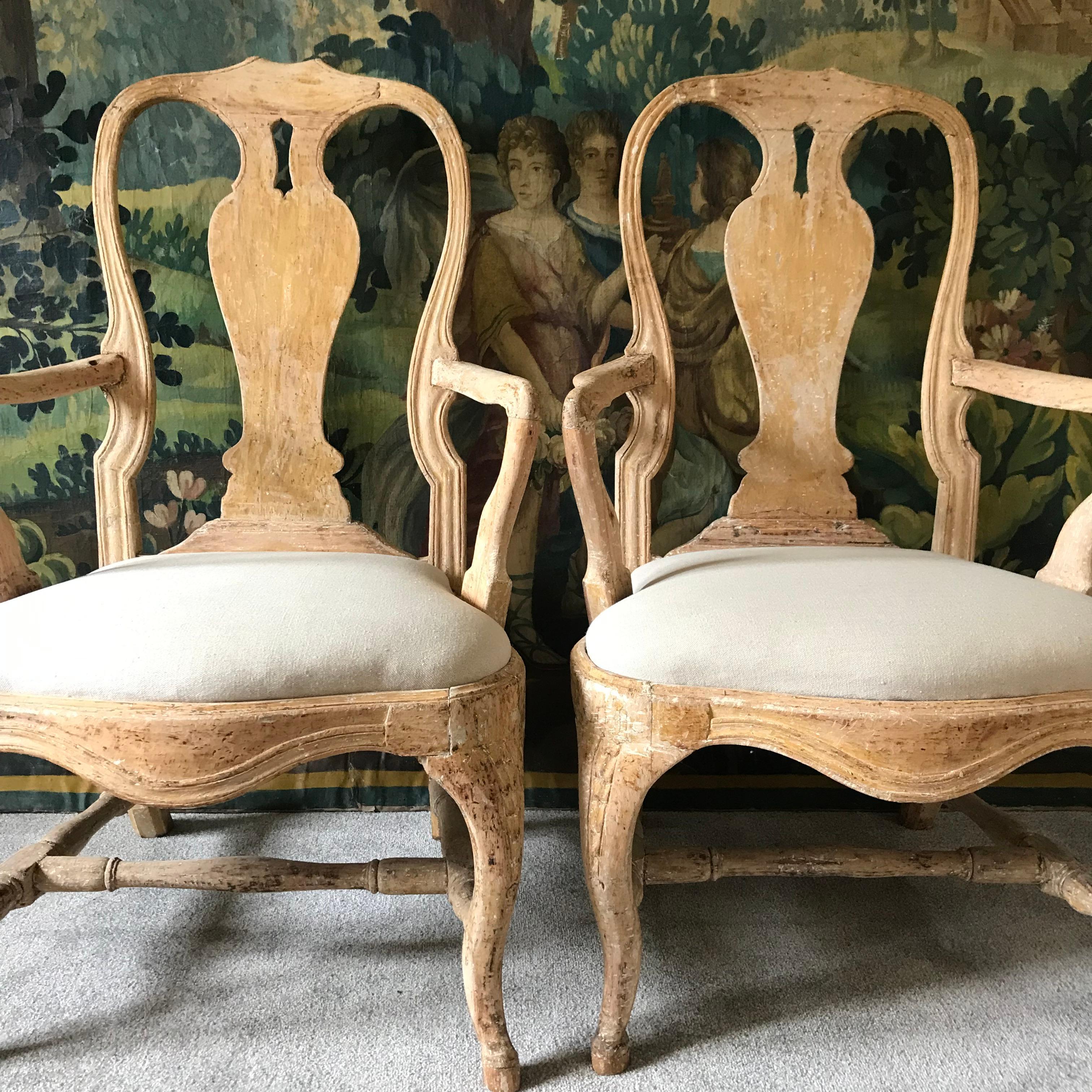 Pair of 18th Century Swedish Chairs For Sale 8