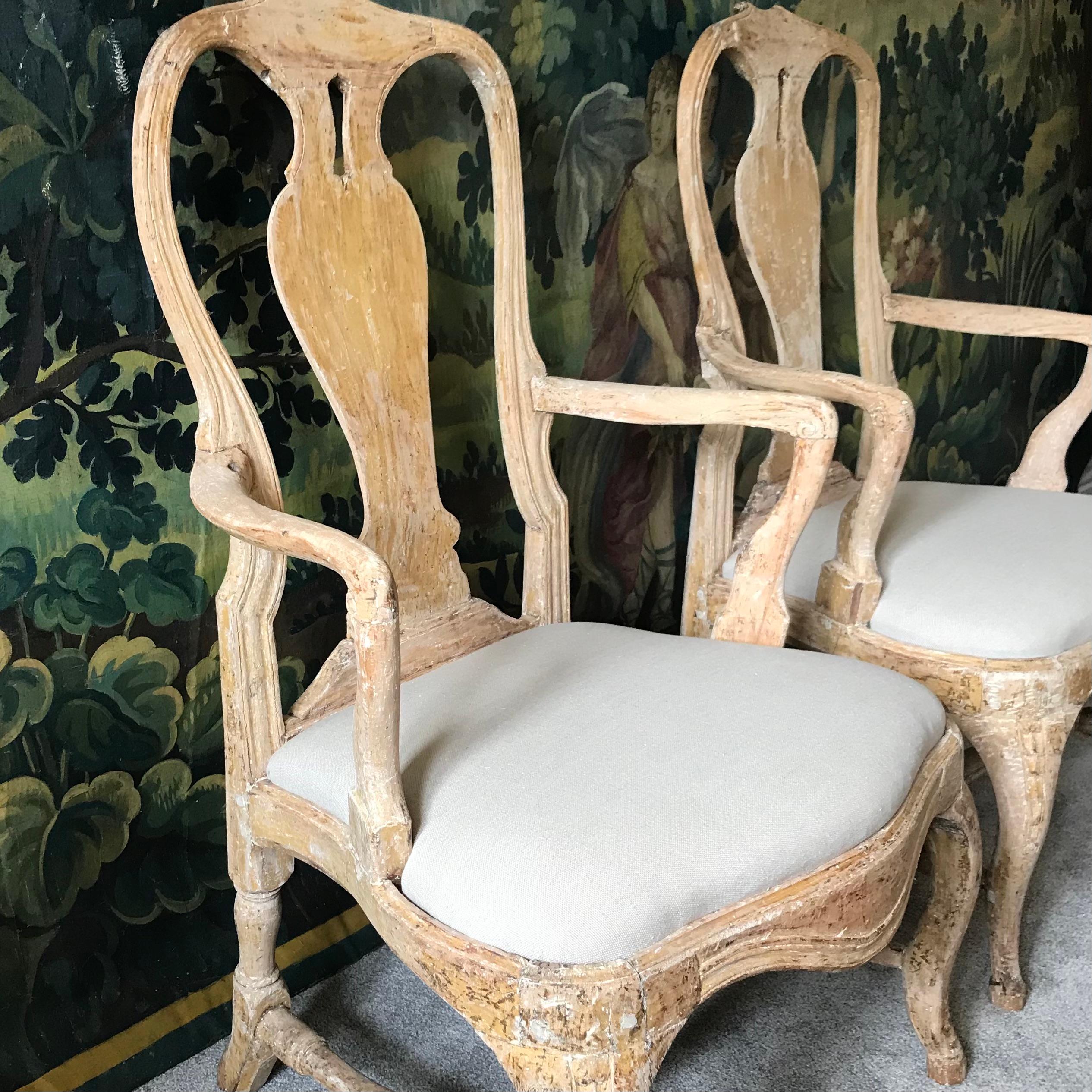 Upholstery Pair of 18th Century Swedish Chairs For Sale